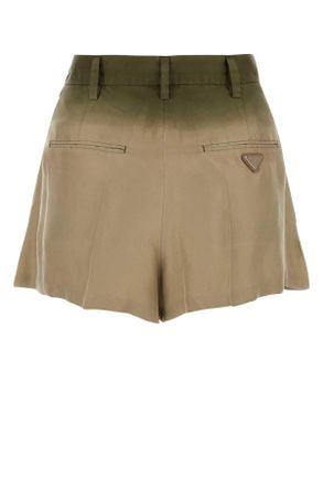 Prada Womens Sage Green Silk Shorts Corda Exterior
