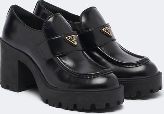 Prada Leather platform loafers