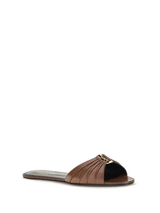 Saint Laurent Womens Babylone Mules Aesthetic Brown Sandal