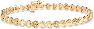 Ross-Simons Pave Diamond Heart Bracelet in 18kt Gold Over Sterling