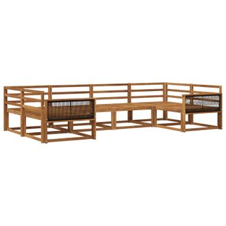 vidaXL Conjunto De Sof&aacute;s De Exterior 6 Pcs Natural Vidaxl