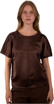 Luisa Cerano Tops, Dames, Bruin, M, Polyester, T-shirt