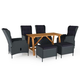 vidaXL Juego De Comedor Para Jard&iacute;n De 7 Piezas Gris Oscuro Vidaxl