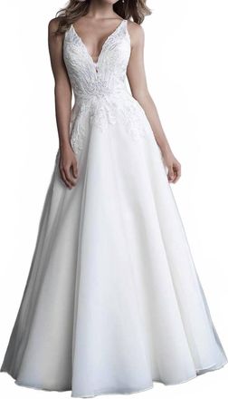 Allure Bridals Sleeveless Wedding Gown In Ivory/nude