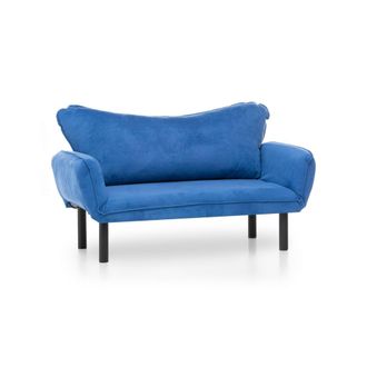 Dmora Sof&aacute; Cama 2 Plazas Hone, Almacenaje, Reclinable, Sistema Click-clack, 140x65 Cm Azul