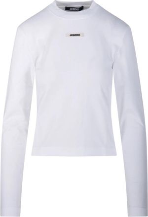 Jacquemus Le T-shirt Gros Grain ML - Dames - Longsleeves - Wit - M - Tops