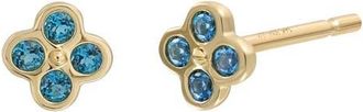 Bony Levy 14K Gold Semiprecious Stone Cluster Stud Earrings in 14K Yellow Gold /Blue Topaz at Nordstrom