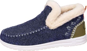 Generic Womens Cozy Orthopedic Fleece Boots - Slip-On Warm Lined Winter Ankle Shoes with Non-Slip Sole (Blue,4.5)