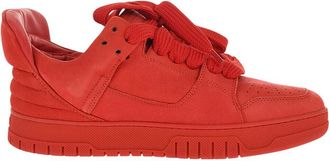 1989 STUDIO Red Leather Low-Top Sneakers