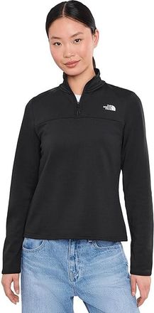 The North Face Cedar Trail Grid Fleece 1/4 Zip Jacket Womens Coat TNF Black : 2XL, Elastane/Polyester