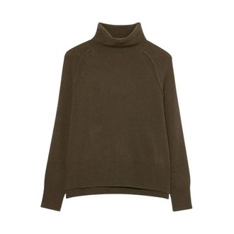Brooks Brothers Cashmere Oversized Turtleneck - Dames - Cashmere truien - Groen - M - Leer - Truien & Vesten
