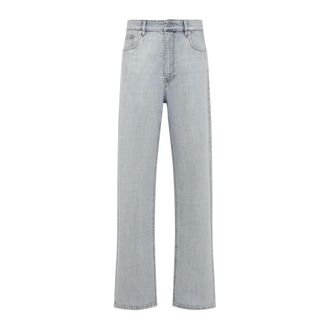 Miu Miu Straight Wide-Leg Jeans - Dames - Jeans - Blauw - Maat: W26 Katoen