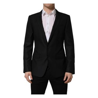 Dolce & Gabbana Blazers, male, Black, Size: L Single Breasted Blazer Jacket