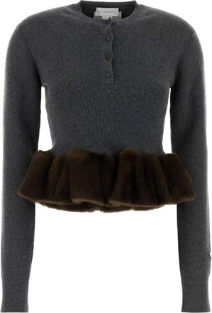 Stella McCartney Stella Mccartney wollen trui met imitatiebontdetail