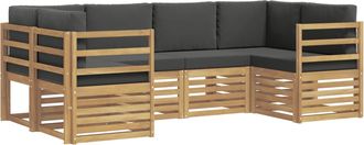 vidaXL Conjunto De Sof&aacute;s De Exterior 6 Uds. Blanco Y Antracita Vidaxl
