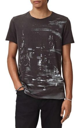 John Varvatos Raw Edge City Photo Graphic T-Shirt in Charcoal at Nordstrom, Size Xx-Large