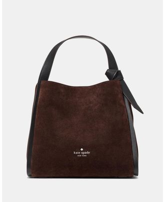 Kate Spade New York Womens Knott Suede Convertible Carryall - Dark Brown - One Size