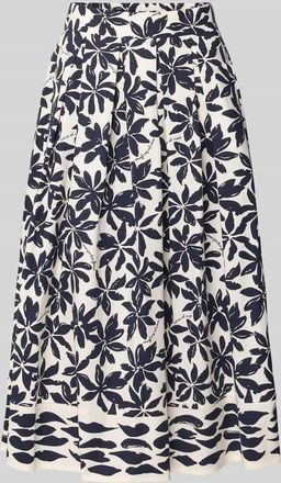 robe l&eacute;g&egrave;re Faltenrock im Allover-Look mit elastischem Bund in Marine, Gr&ouml;&szlig;e 34