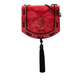 Saint Laurent Pre-owned Suede Crossbody Bag - Dames - Pre-owned - Rood - Maat: ONE Size Su&egrave;de