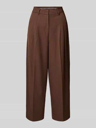 Smith & Soul Straight Leg Stoffhose mit Bundfalten in Schoko, Größe XL