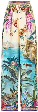 Camilla Tuck Front Pant Bodrum Botanicals - Dames - Wijde Broeken - Veelkleurig - L - Broeken
