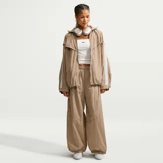 Nike Womens Nike Sportswear Oversized High-Waisted Balloon Track Pants in Brown | IM8167-297