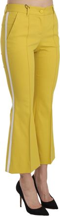 Dolce & Gabbana Yellow Flared Bootcut Capri Cotton Womens Pants