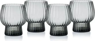 Mikasa Phoebe Optic Double Old Fashioned Glasses, Set Of 4