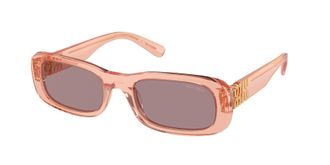 Miu Miu Brown Rectangular Ladies Sunglasses MU 08ZS 13T06I 53