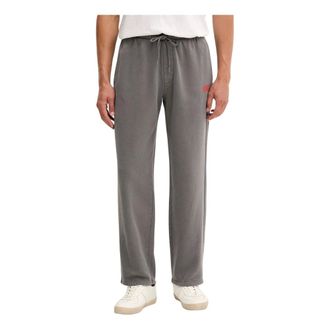 American Vintage Broeken, Heren, Grijs, S, Katoen, Plizzy Drawstring Logo Track Pants