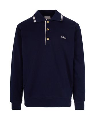 Dr&ocirc;le de Monsieur Contrast-Embroidered Cotton Terry Polo Shirt