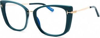 Tom Ford FT5816-B 089 Shiny Teal/Rose Gold/Clear Blue Light Block Lens 53mm
