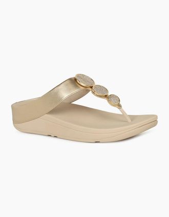 FitFlop Fitflop Womens Halo Womens Toe Post Sandals - Platino - Size: 6.5