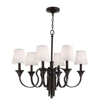 Netlighting Arbor 6 Light Multi Arm Chandelier Weathered Brass Bronze Finish E14