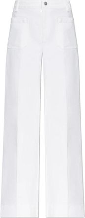 Victoria Beckham Wide-leg broek - Dames - Wijde Broeken - Wit - W27 L34 - Katoen - Broeken