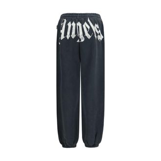 Palm Angels Logo-Print Cotton Joggers - Gray