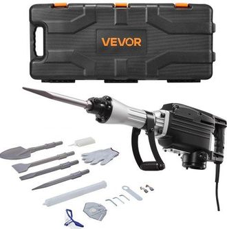 OEM Martillo Demoledor El&eacute;ctrico De 2800 W Y 1200 Bpm, Con 3 Cinceles, Pala De Arcilla, Guantes Y Gafas De Seguridad, Para Paredes De Hormig&oacute;n, Trabajos D