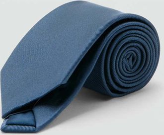 Mango Cravatta seta tinta unita celeste - Uomo - Taglia unica - MANGO MAN