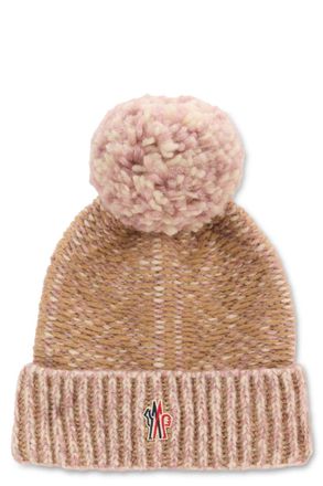 Moncler Pink Logo Beanie Cap