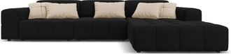 CXL by Christian Lacroix Sofá esquinero derecho 4 plazas de terciopelo negro