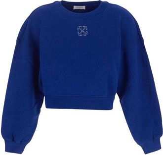 Off-white Dames/Dames Arrow Cropped Sweatshirt (Blauw)