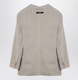 Palm Angels Womens Beige Double-breasted Cotton Jacket - Light Grey - Size EU 34 (Womens)