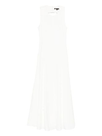 Maje crew-neck midi dress - women - Viscose/Viscose - 38 - White