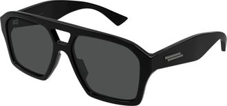 Bottega Veneta Klassieke Aviator Zonnebril - unisex - Zonnebrillen - Zwart - 56 MM - Accessoires