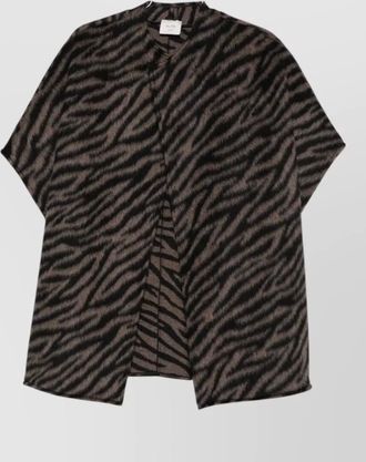 Alysi tiger-print wool cape
