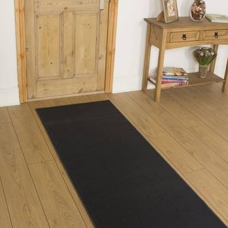 Runrug Hallway Carpet Runner Rug - Soft & Comfy, 9mm - Plain in Dark Grey | Size: 100 cm x 240 cm
