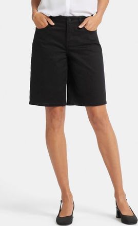 NYDJ Lilly Straight Leg Denim Shorts in Black at Nordstrom, Size 18
