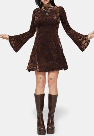 Disturbia Sienna Devore Cowl Mini Dress in Orange at Nordstrom, Size 6