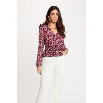 Morgan Bedrukte blouse met V-hals