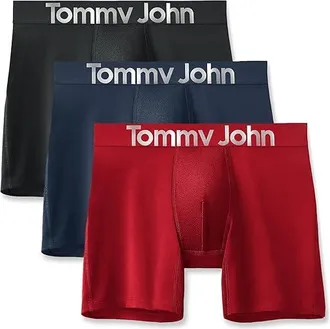 Tommy John 3-Pack 360 Sport Micro Boxer Brief Mens Underwear Haute Red/Dress Blues/Black : SM, Elastane/Mesh/Polyester